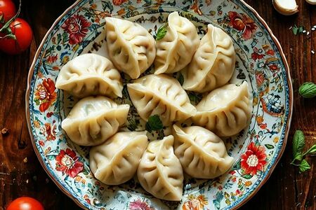 Манты на пару из курицы и говядины