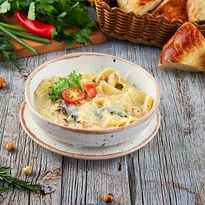 Яндекс фетучини с цыпленком и грибами