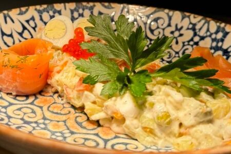 Оливье с семгой