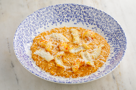 Ризотто с кальмаром и креветками