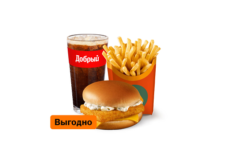 Фиш Бургер Комбо Большой