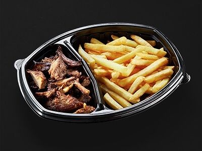 Шаурма на тарелке из говядины