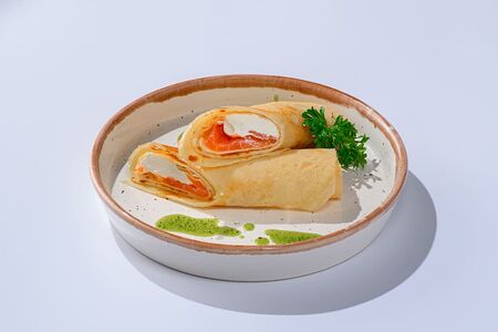 Блины с лососем