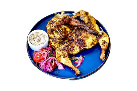 Цыпленок-корнишон на углях