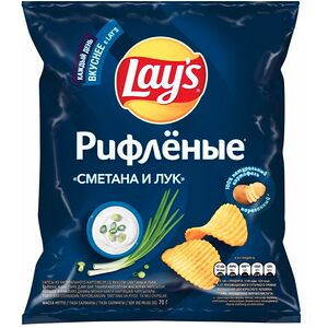  Чипсы Lays рифленые «Сметана и лук»