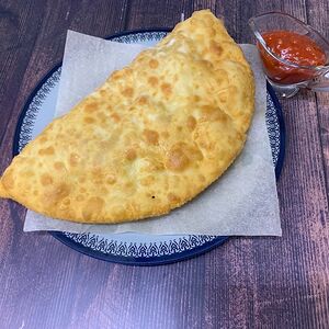 Чебурек с красной рыбой и творожным сыром