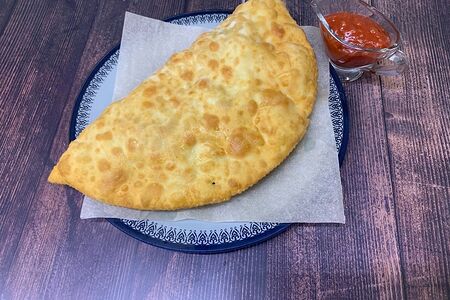 Чебурек с красной рыбой и творожным сыром