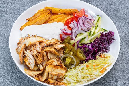 Шаверма двойная на тарелке