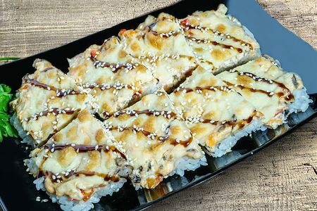 Суши-пицца с лососем