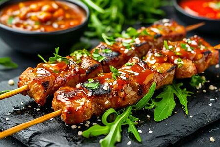 Мини-шашлычки из свиной шейки