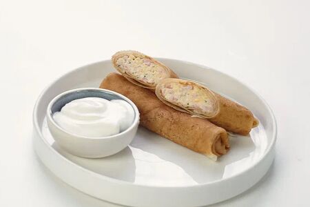 Блины с ветчиной и сыром 