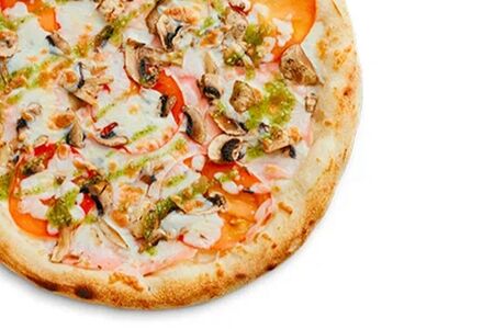 Пицца с ветчиной и шампиньонами 