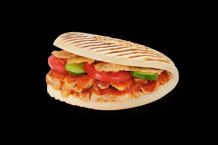 Нон-кебаб с курицей и овощами