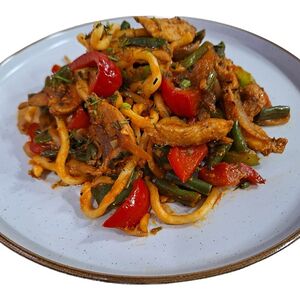 Лагман с говядиной жареный