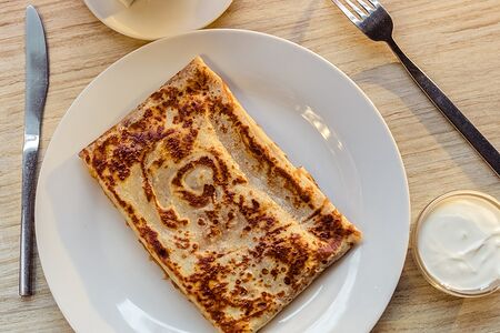 Блин с картофелем и грибами