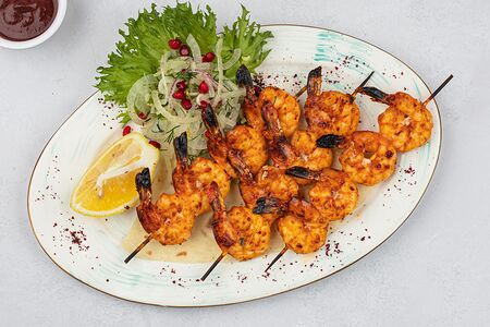 Шашлык из тигровых креветок