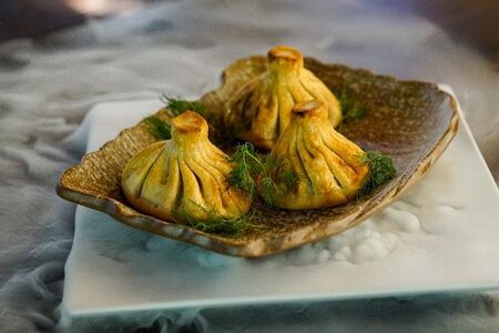 Жареные хинкали с говядиной