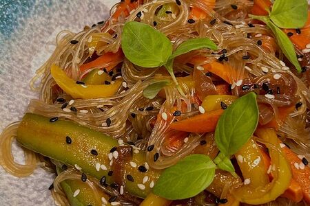 Постная фунчоза с овощами