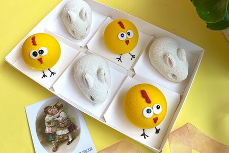 Муссовые пирожные Цыплята и кролики