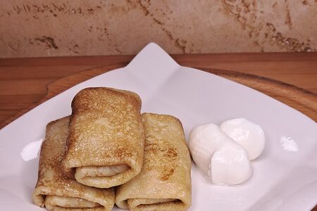 Блины с вишней постные