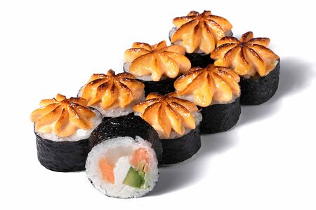 Запеченный гребешок с лососем