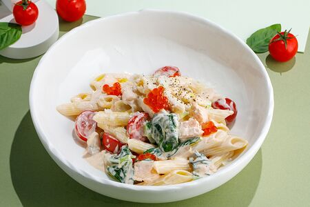 Паста с копченым лососем