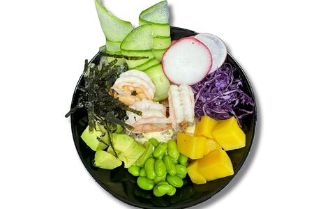 Поке с креветками и манго