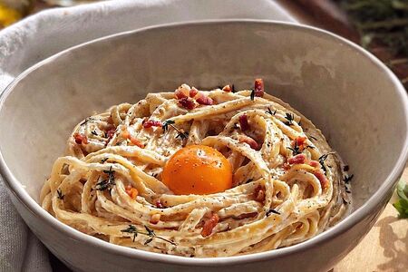 Спагетти Карбонара с беконом