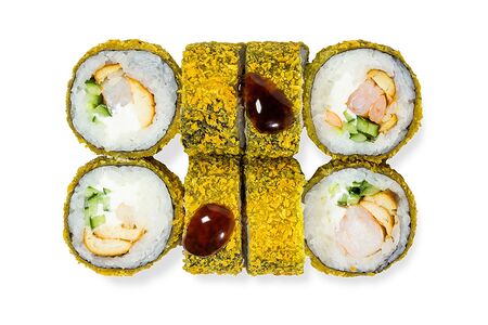 Хрустящий унаги с креветкой