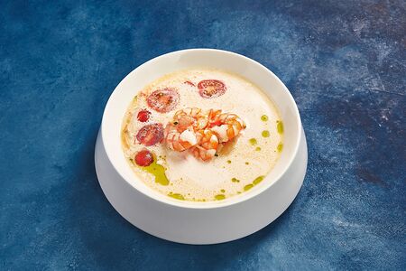 Сливочный суп с креветками