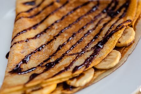 Блин с бананом и шоколадом