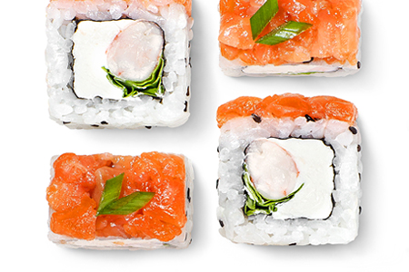 Ролл Креветка с рубленым лососем