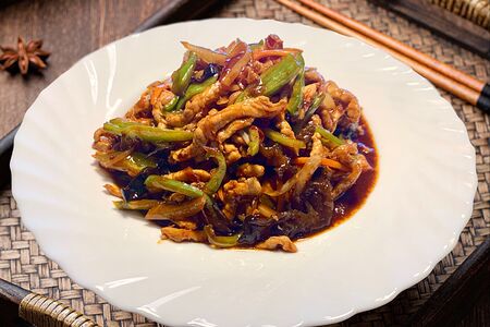 B7k Курица жареная с овощами в кисло-сладком соусе