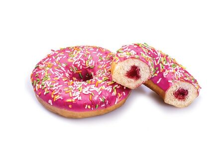 Донат с клубничной начинкой