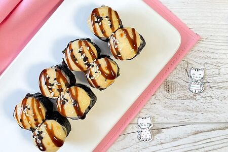 Запеченный мини ролл с лососем