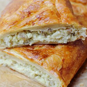 Слоеный пирог с треской