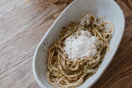 Паста со страчателлой и трюфелем