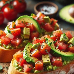 Բրուսկետա ավոկադոյով և լոլիկով