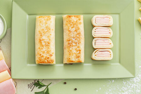 Блины с ветчиной и сыром свежемороженые