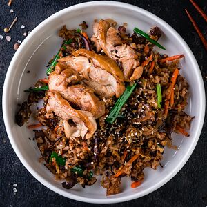 Жареный рис с цыплёнком