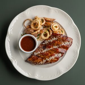 Свиные ребра в соусе унаги 