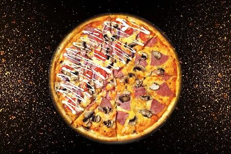 Пицца Грибная с ветчиной и Карбонара