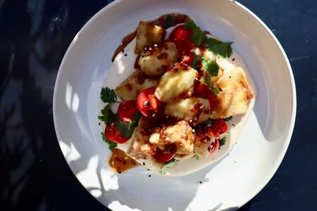 Салат с хрустящим баклажаном