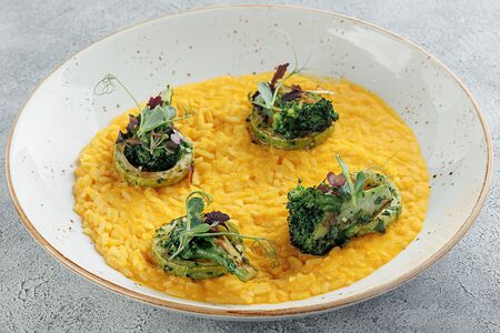 Ризотто с тыквой и брокколи