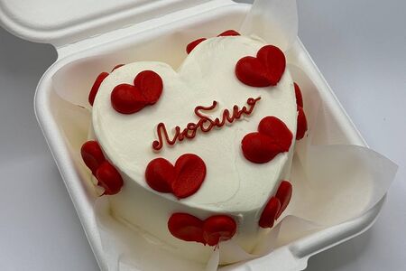 Бенто-торт с объемными сердцами 