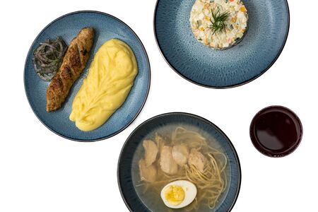 Комбо с куриным супом и люля-кебабом