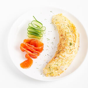 Омлет шпинат лосось