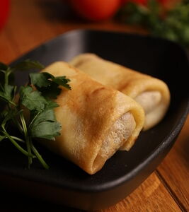 Блинчики с курицей, грибами и сыром