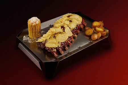 Ребра Баста сайз с унаги и кранч чипсами