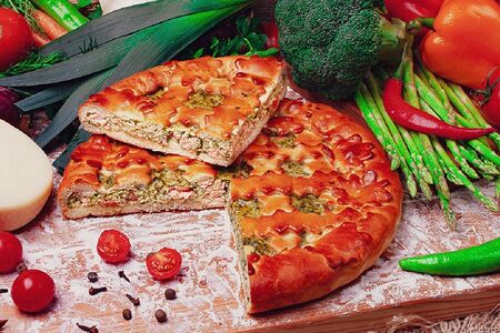 Пирог Горбуша-шпинат